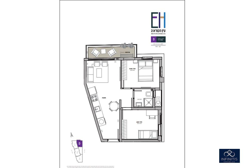 Apartamento 3 cômodos  Tel Aviv Florentine 527-IBL-153