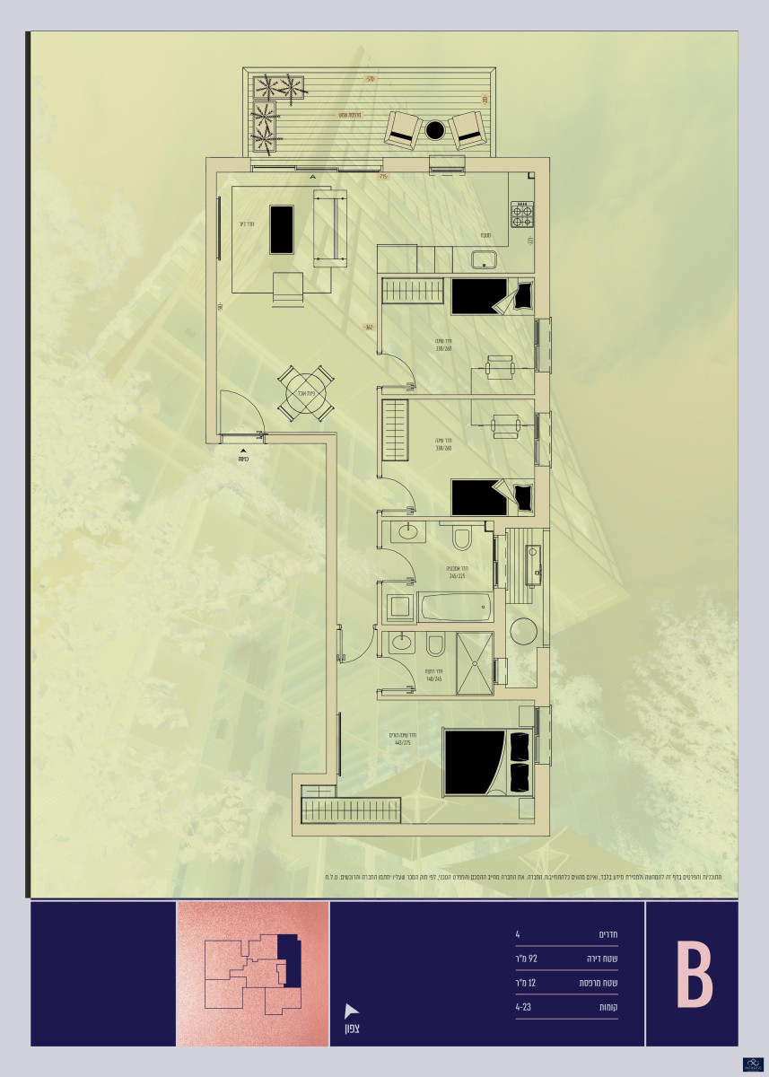 Apartamento 4 cômodos  Bat yam Bat yam 527-IBL-163