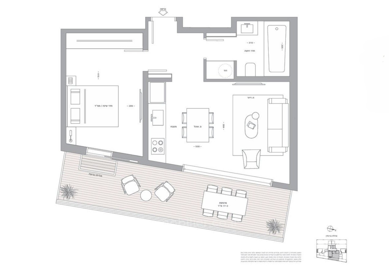 Cobertura 3 cômodos Tel Aviv Neve Tsedek 828-IBL-130