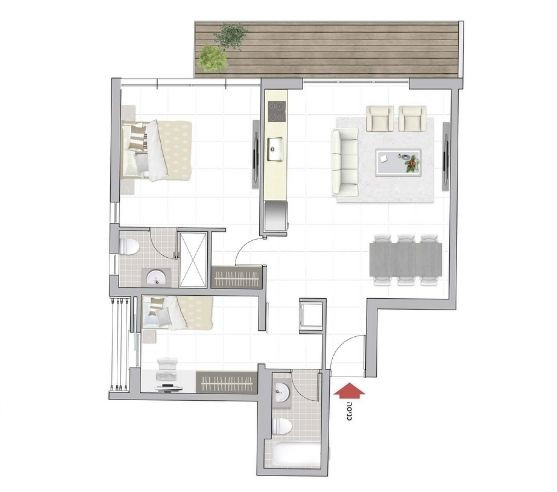 Apartamento 3 cômodos Tel Aviv tel aviv north 828-IBL-139