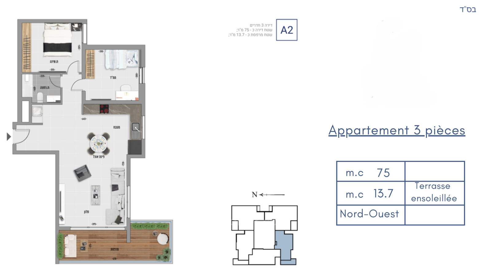 Apartamento 5 cômodos Bat yam Yoseftal 828-IBL-154