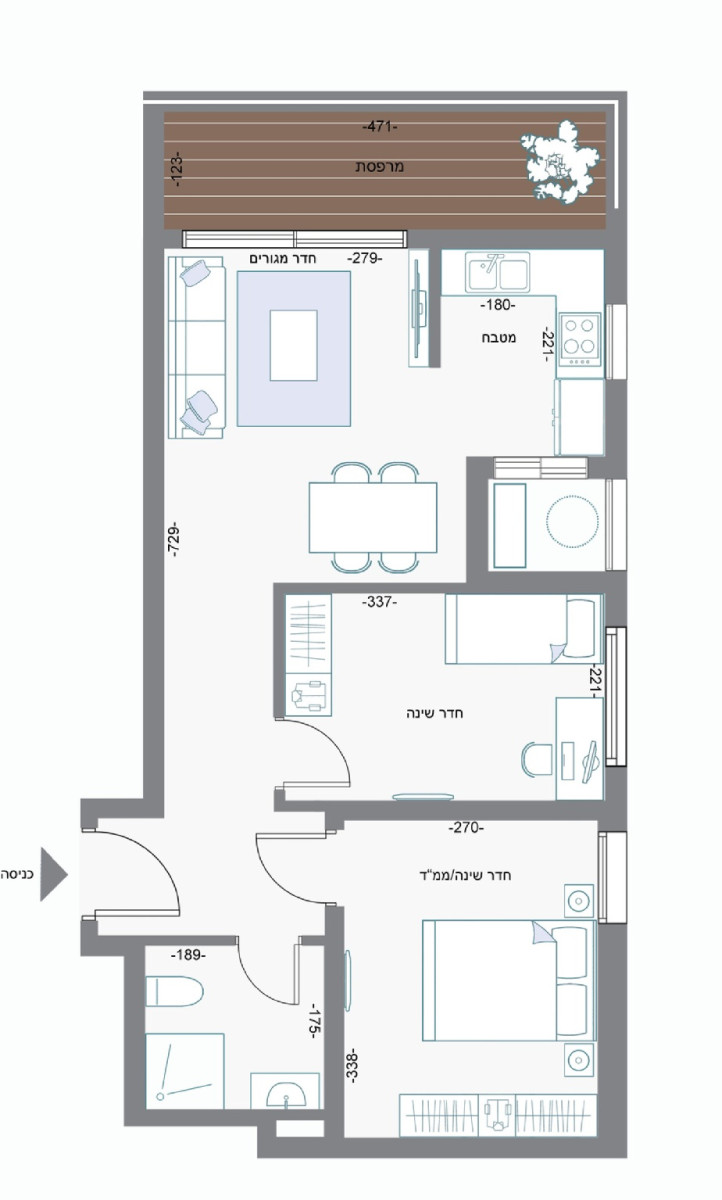 Apartamento 2.5 cômodos Bat yam Bat yam 828-IBL-57
