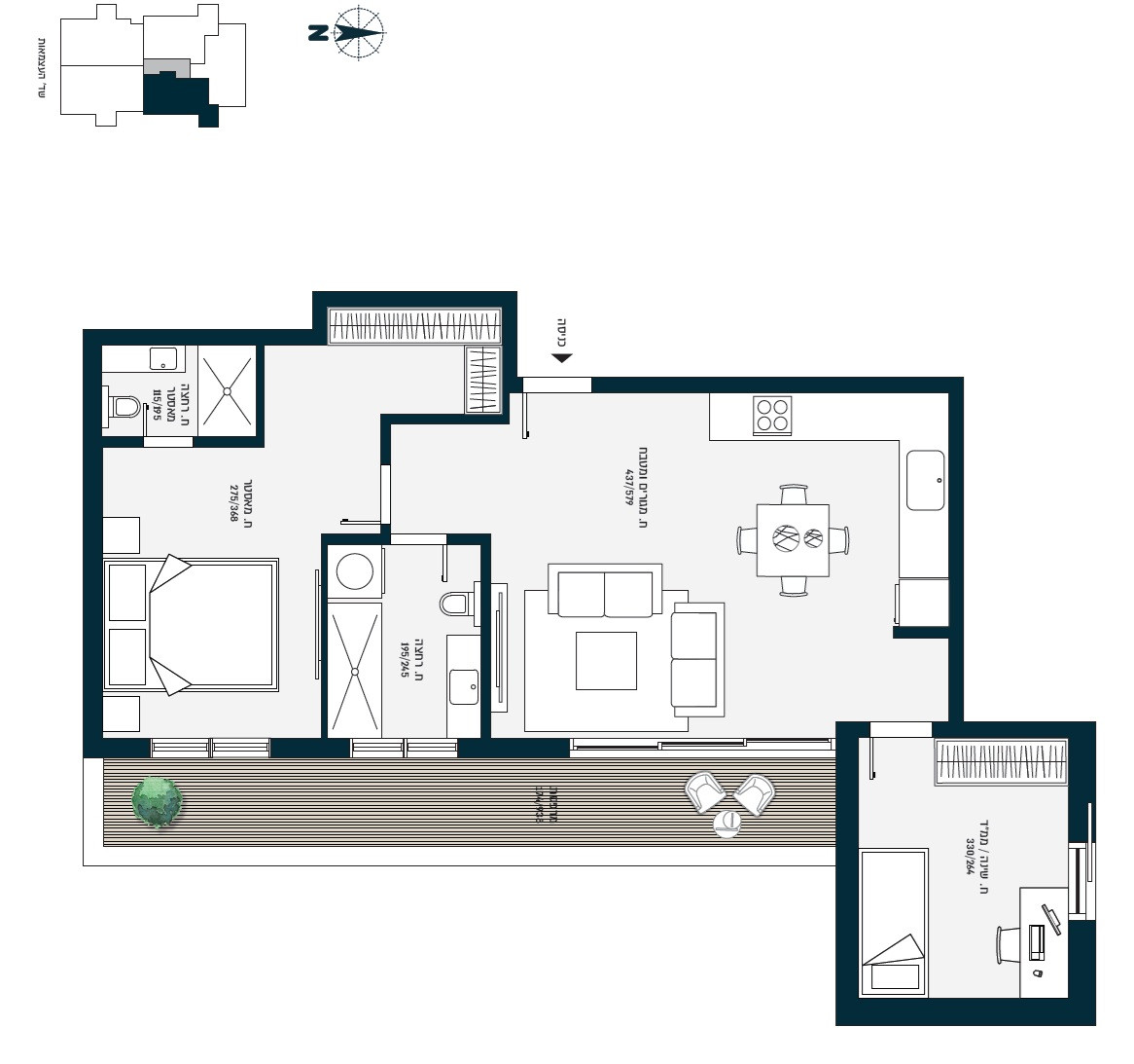 Apartamento 3 cômodos Bat yam Bat yam 828-IBL-77