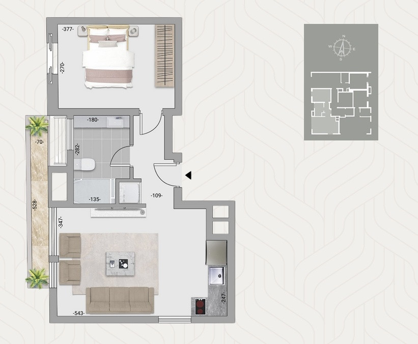 Apartamento 3 cômodos Tel Aviv Florentine 861-IBL-1